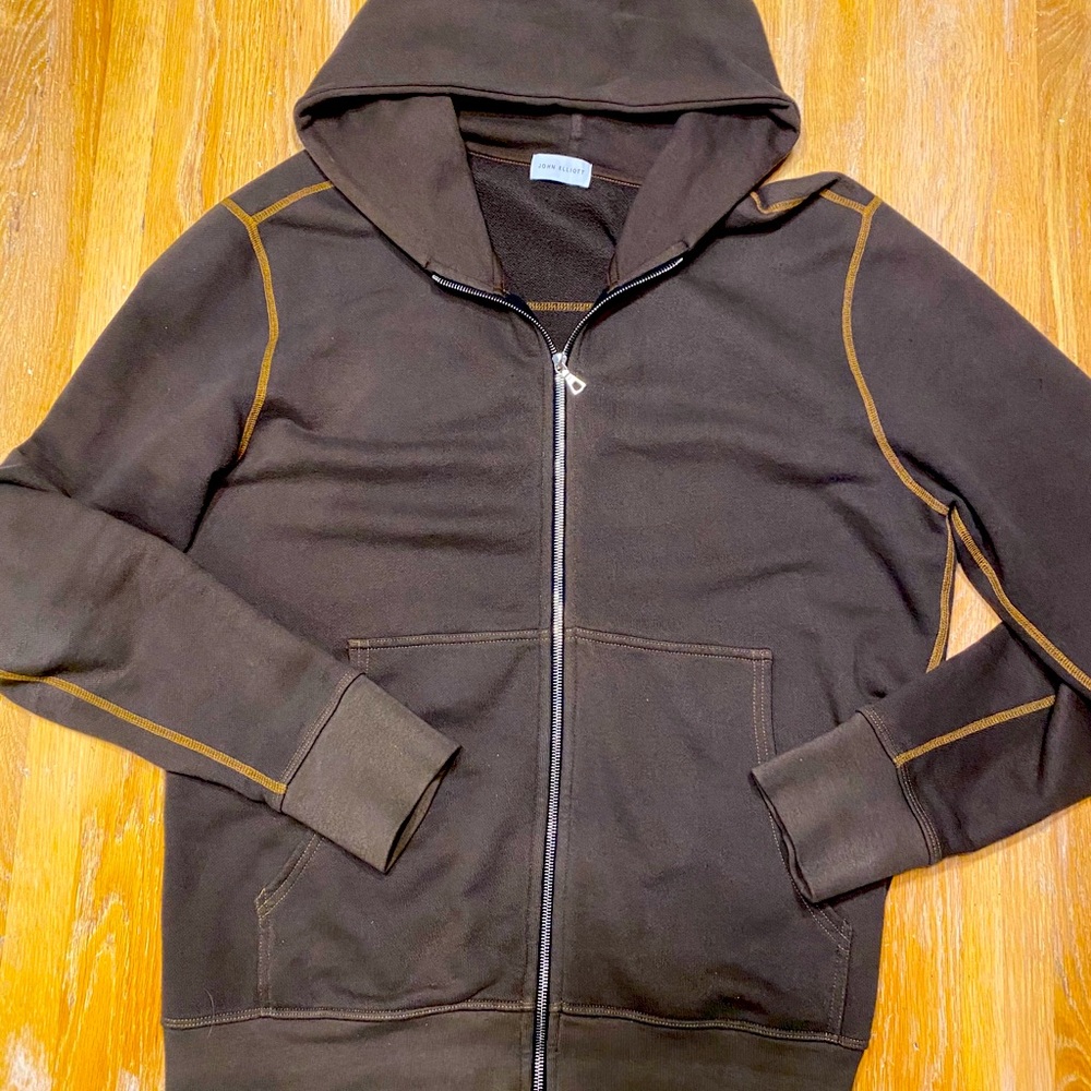 John Elliott Flash Brown Fullzip Hoodie